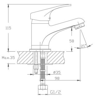 Смеситель для раковины Haiba HB1013 хром